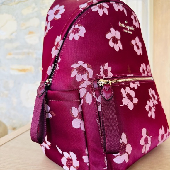 Kate Spade Little Better Chelsea Medium Dancing Blooms Print Nylon Backpack Bag - Picture 6 of 6